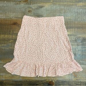 Brandy Melville Pink Floral Mini Skirt
